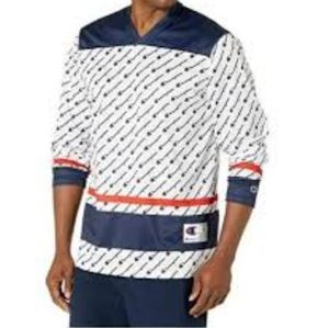 Champion Men's Hockey Jersey Size M Blue Red Game Day Sports Fan Shirt